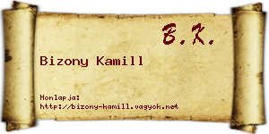 Bizony Kamill névjegykártya